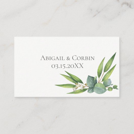 Informationen zur Website zur Hochzeit von Eukalyp Begleitkarte (Rückseite)