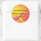 Informationsaufkleber - scharf rosa abstrakte Gest Runder Aufkleber (Tasche)