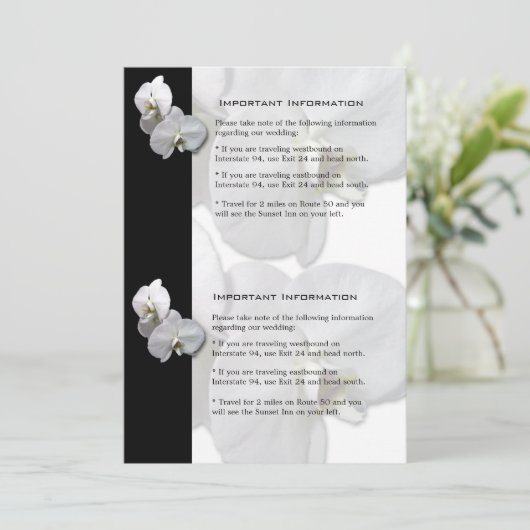 Informationsblatt 4 für Orchideen Einladung (Stehend Vorderseite)