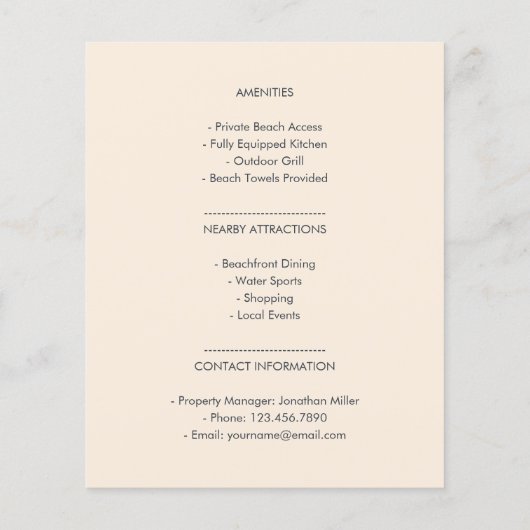 Informationsblatt für Ferienwohnungen (Rückseite)