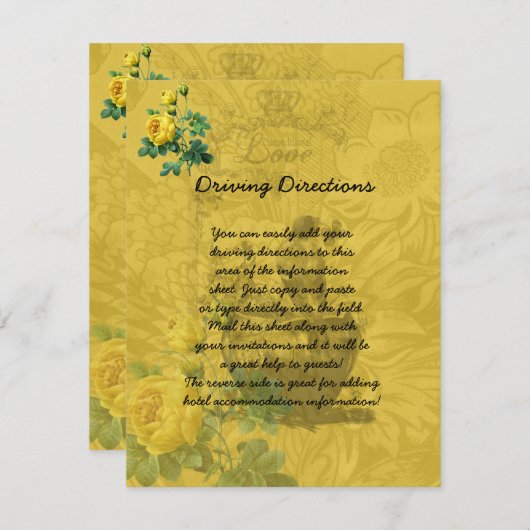 Informationsblatt Gelbe Rosen Begleitkarte (Vorne/Hinten)