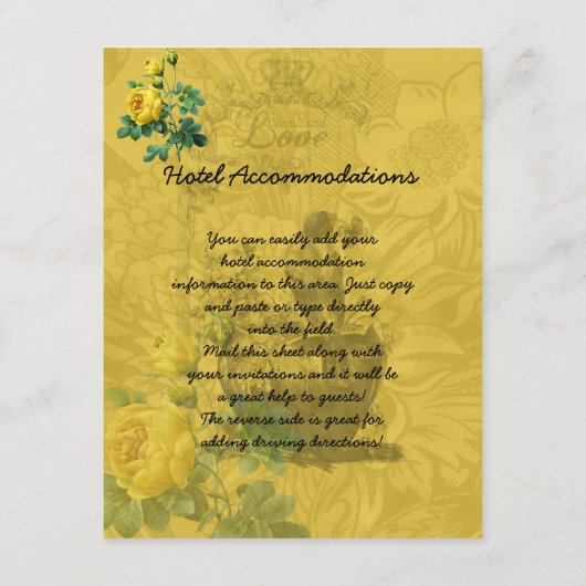 Informationsblatt Gelbe Rosen Begleitkarte (Rückseite)