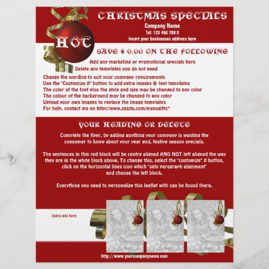 Informationsbroschüren zum Weihnachtsgeschäft für  Flyer (Vorne)