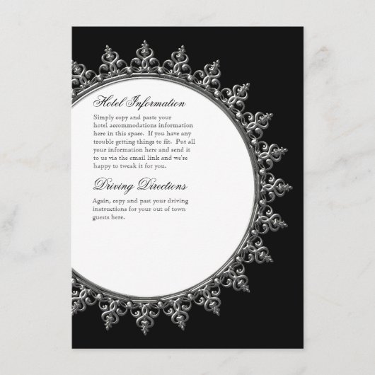 Informationseinlage - klassischer Barockkreis Begleitkarte (Vorderseite)