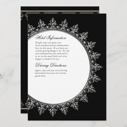 Informationseinlage - klassischer Barockkreis Einladung (Vorne/Hinten)