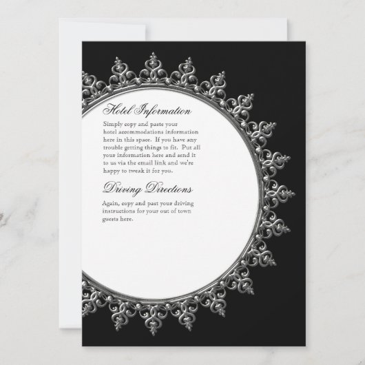 Informationseinlage - klassischer Barockkreis Einladung (Vorderseite)