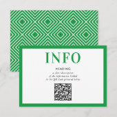 INFORMATIONSEINSATZ moderne Kelly-Grün-QR-Code Einladung (Vorne/Hinten)