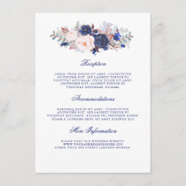 Informationsgast für Hochzeiten von Navy Floral Begleitkarte