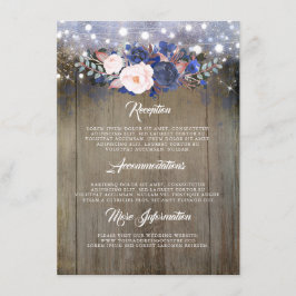 Informationsgast für Hochzeiten von Navy Floral Begleitkarte