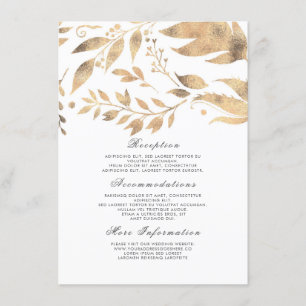 Informationsgast zu White and Gold und Hochzeiten  Begleitkarte