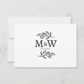 Informationskarte für das Hochzeitscouple-Monogram RSVP Karte (Rückseite)