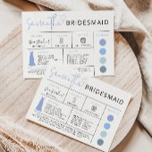 Informationskarte für die blaue Brücke, Brautparty Einladung