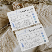 Informationskarte für die blaue Brücke, Brautparty Einladung