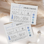 Informationskarte für die blaue Brücke, Brautparty Einladung