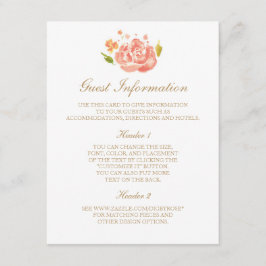 Informationskarte für die Rose von Aquarellen Begleitkarte