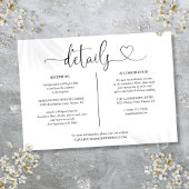 Informationskarte für elegante Heart Script-Detail Einladung