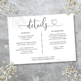 Informationskarte für elegante Heart Script-Detail Einladung