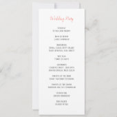 Informationskarte für Korallenrahmen zur Hochzeits Einladung (Rückseite)