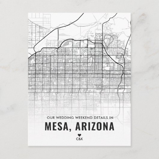 Informationskarte für Mesa Wedding Weekend Begleitkarte (Vorderseite)
