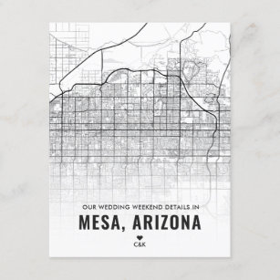 Informationskarte für Mesa Wedding Weekend Begleitkarte