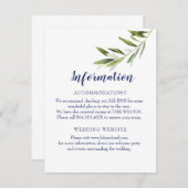 Informationskarte für Olivenzweige zur Hochzeit Begleitkarte (Vorne/Hinten)
