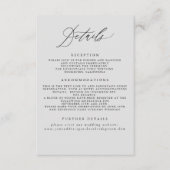 Informationskarte für Soft Gray Wedding Begleitkarte (Vorderseite)
