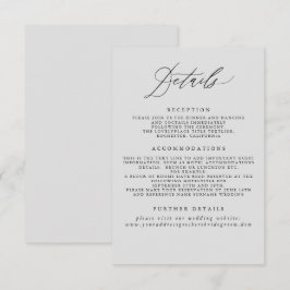Informationskarte für Soft Gray Wedding Begleitkarte