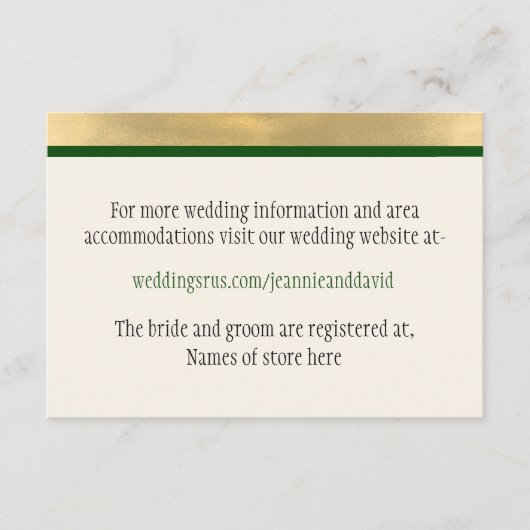 Informationskarte für Winterhochzeiten Begleitkarte (Vorderseite)