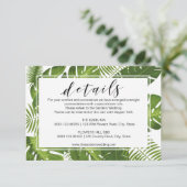 Informationskarte | grüne Blätter tropisch Begleitkarte (Stehend Vorderseite)