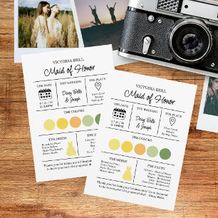 Informationskarte La Dolce Vita Bridesmaid Einladung