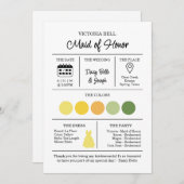 Informationskarte La Dolce Vita Bridesmaid Einladung (Vorne/Hinten)