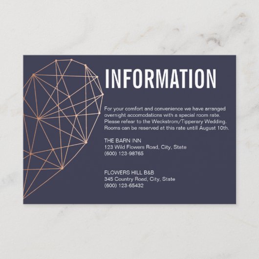 INFORMATIONSKARTE | Rose Goldenes Herz Begleitkarte (Vorderseite)