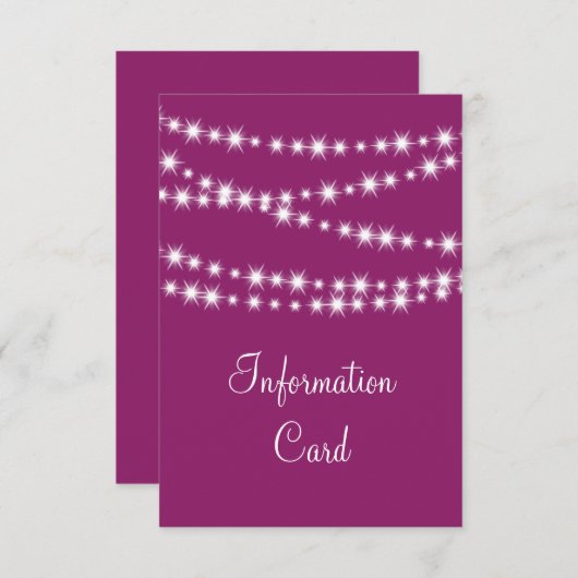 Informationskarte Twinkle Lights (magenta) Begleitkarte (Vorne/Hinten)
