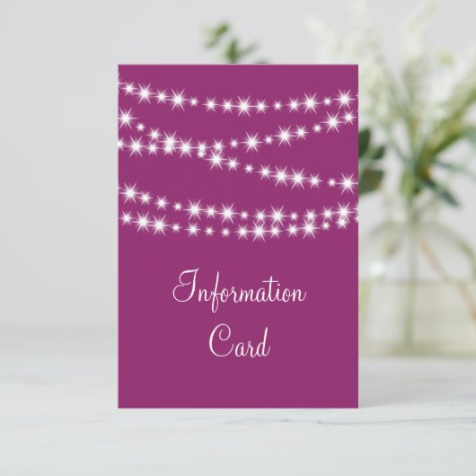 Informationskarte Twinkle Lights (magenta) Begleitkarte (Stehend Vorderseite)