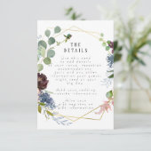 Informationskarte zu den geometrischen Blumenhochz Begleitkarte (Stehend Vorderseite)