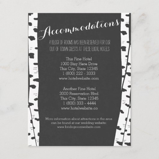 Informationskarte zu den weißen Birkenbaumen Begleitkarte (Vorderseite)