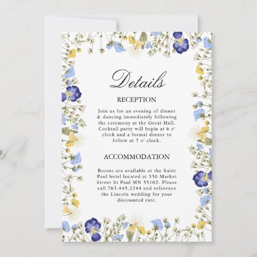 Informationskarte zum Hochzeitssehen im Herbst Einladung