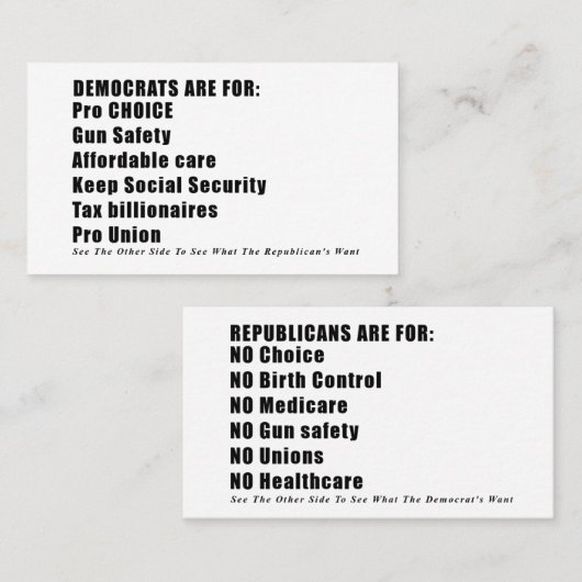 Informationskarte zur Abstimmung Telefonnummerkarte (Vorne/Hinten)