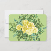 Informationskarte zur hellgelben blassgrünen Rose Einladung (Rückseite)