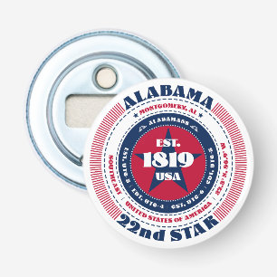 Informationskreis Alabama Staat Flaschenöffner