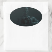 Informationsnetzwerk Online als digitaler Transfer Ovaler Aufkleber (Tasche)