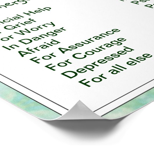 Informationsskripturen für Notfälle zur Förderung Poster (Ecke)