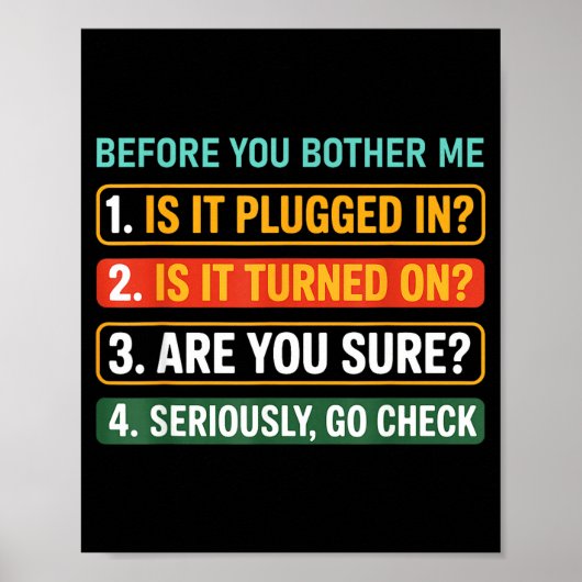 Informationstechnik-Tech _ Lustiger Technischer Vo Poster (Vorne)