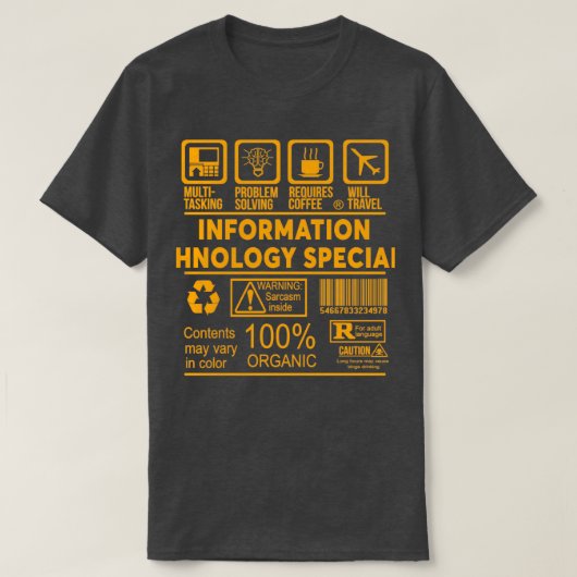 INFORMATIONSTECHNOLOGIE SPEZIALIST NICE DESIGN 201 T-Shirt (Design vorne)