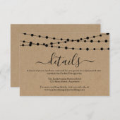 Informationsverbundkarte - Rustikale Kraft Begleitkarte (Vorne/Hinten)