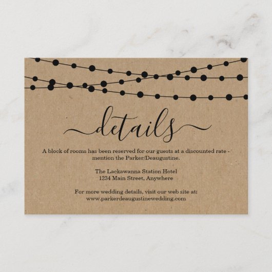 Informationsverbundkarte - Rustikale Kraft Begleitkarte (Vorderseite)