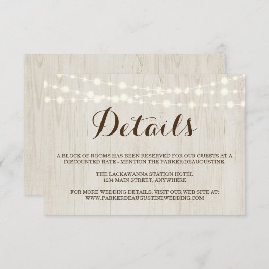 Informationsverschlusskarte Begleitkarte (Vorne/Hinten)