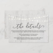 Informationsverschlusskarte | Rustikale Romantik Begleitkarte (Vorne/Hinten)