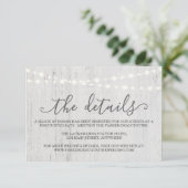 Informationsverschlusskarte | Rustikale Romantik Begleitkarte (Stehend Vorderseite)