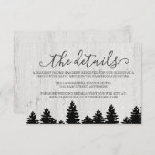 Informationsverschlusskarte | Rustikaler Winter Begleitkarte (Vorne/Hinten)